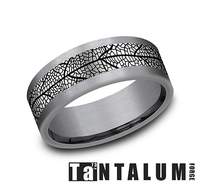 Benchmark Men's 8MM Tantalum Gray Leaf Band CF128613GBKTGTA11