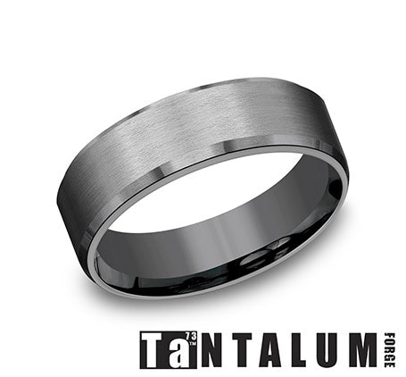 Benchmark Men's Tantalum 7MM Satin Bevel Edge Band CF67335TA1