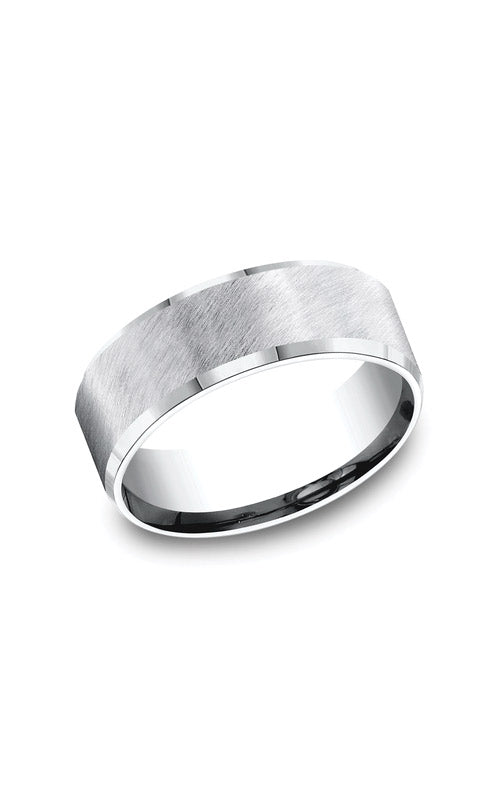Benchmark Forge Men's Cobalt 8mm Bevel Edge Diagonal Finish Wedding Band - Size 11 - CF68587CC11
