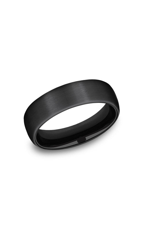 Benchmark Men's Black Titanium 6.5mm Euro Satin Comfort Band - Size 10 - CF716561BKT10