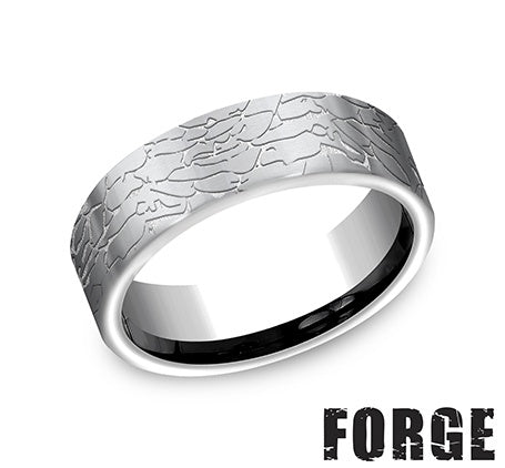 Benchmark Men's Tungsten 7MM Fract Rock CF847374TG