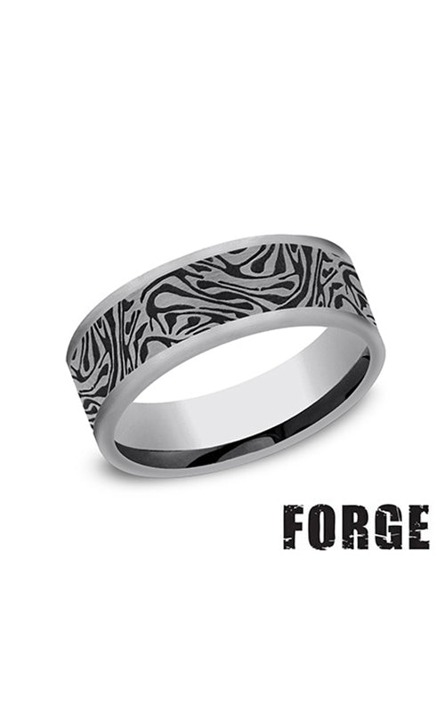 Benchmark Men's 7M Flat Faux Mokume Band CF847390TG10