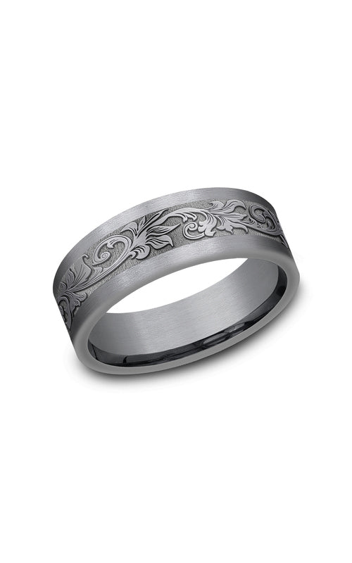 Benchmark Tantalum Grey Men's 7mm Arrow Knot Wedding Band - SIZE 10 - CF847904GTA10