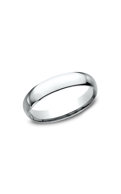 Benchmark Men's and Ladies 10k White Gold 4mm Light Plain Comfort Fit Wedding Band - SIZE 10 - LCF14010KW10
