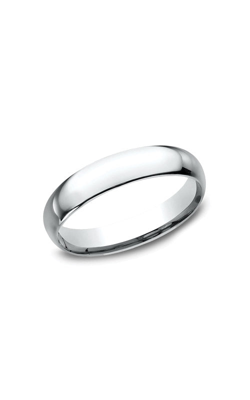 Benchmark Men's and Ladies 14k White Gold 4mm Comfort Fit Wedding Band - Size 6 - LCF140KW06