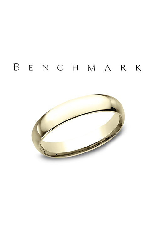 Benchmark Men's and Ladies 14K Yellow Gold 4MM Light Comfort Fit Plain High Polished Wedding Band LCF14014KY11