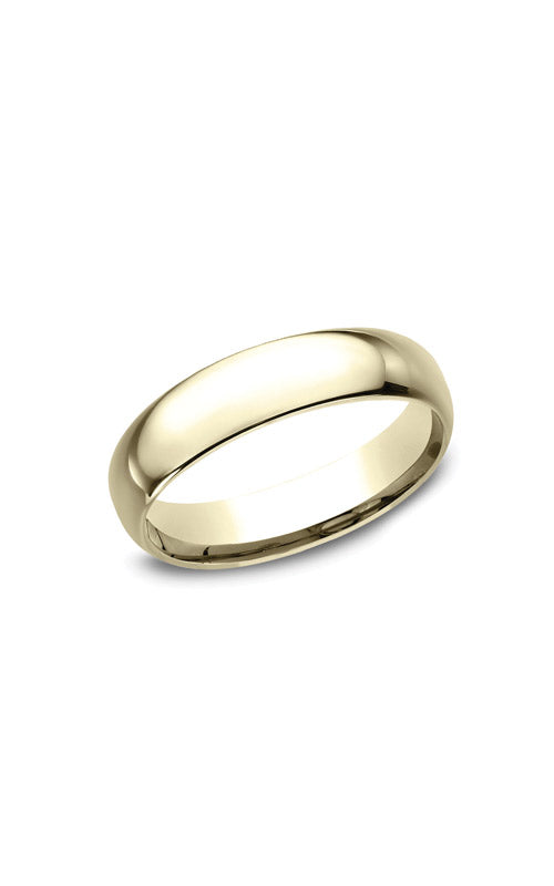 Benchmark Men's and Ladies 10k Yellow Gold 5mm Light High Polish Comfort Fit Wedding Band - SIZE 10 - LCF15010KY10