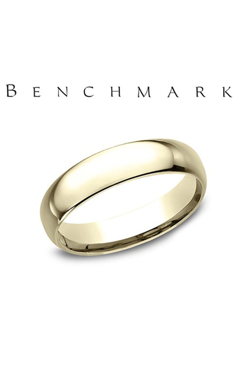 Benchmark Men's 14K Yellow Gold 5MM Plain Light Comfort Fit Wedding Band LCF15014KY08