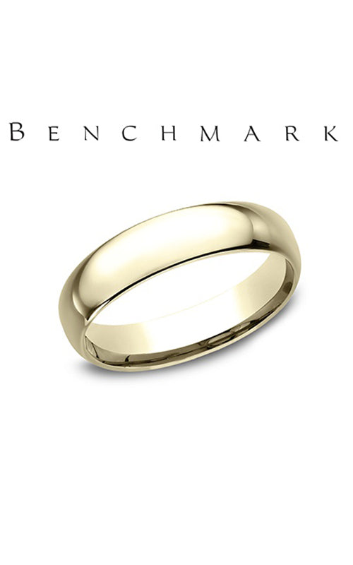 Benchmark Men's 14K Yellow Gold 5MM Light Comfort Fit Plain Wedding Band LCF15014KY10.5