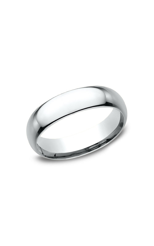Benchmark Men's and Ladies 14k White Gold 6mm Light Comfort Fit Plain Hight Polish Wedding Band - SIZE 10.5 - LCF16014KW10.5