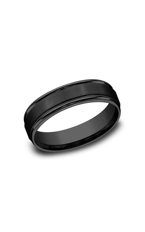 Benchmark Men's Black Titanium 6mm Satin Comfort Fit - Size 10 - RECF7602SBKT10