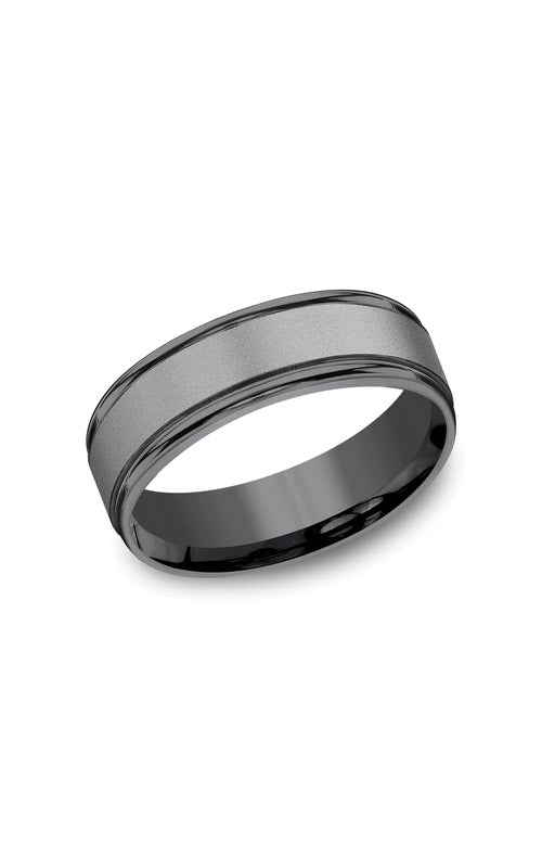 Benchmark Men's Tantalum Dark 7mm Satin Polished Wedding Band - Size 10 - RECF7702ST-10