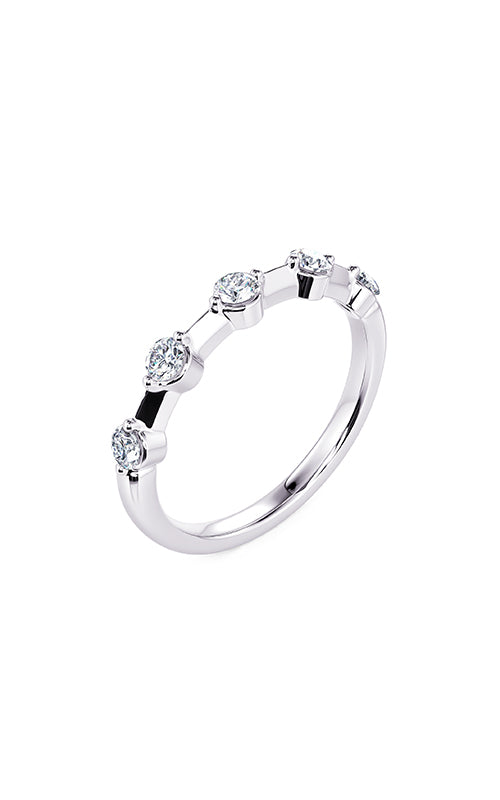 Albert's 14K White Gold .26CTW Round Distance Diamond Wedding Band B2156-14W