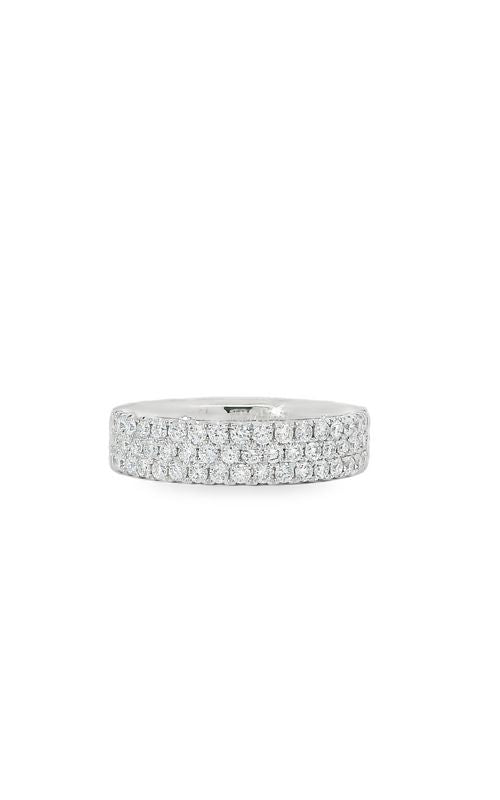 Albert's 14k White Gold .70ctw Round Diamond 3 Row Pave Wedding Band B700S-HW-14W