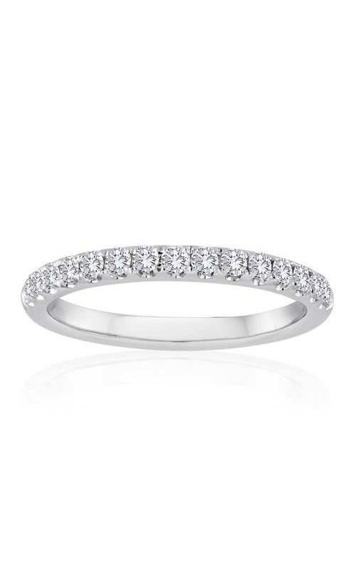 Albert's 14k White Gold 1/6ctw Pave Diamond Wedding Band 70156D-14KW-1/6