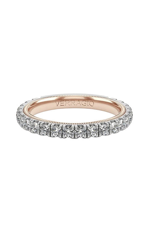 Verragio Tradition 14k White and Rose .85ctw Diamond Wedding Band TR210W-2T