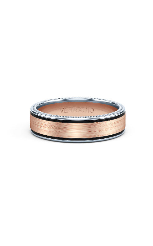Verragio Men`s 14k White and Rose Gold Band VWB-6028-W