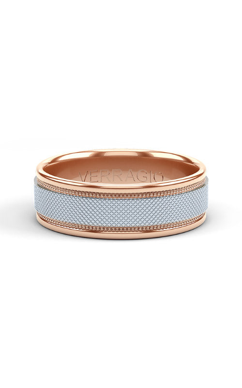 Verragio Men's 14k White and Rose Gold Band VWS-215-7R