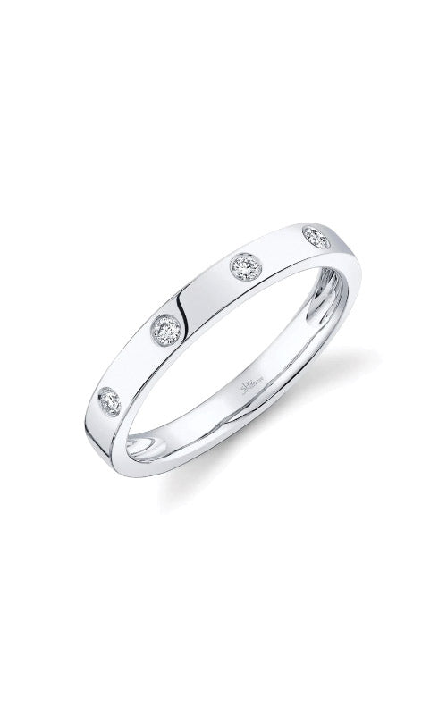 Shy Creation 14k White Gold .07ctw Diamond Band SC55006142V2