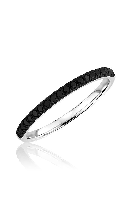 Albert's 10K White Gold .17CTW Black Diamond Wedding Band R6333/BLK
