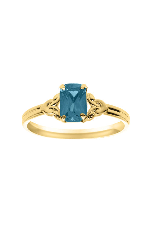 Albert's Kids 10k Yellow Gold March Aquamarine Ring - SIZE 4 - R572AQU