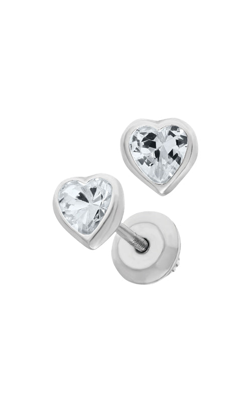 Albert's Kids Sterling Silver 5mm April CZ Safety Back Stud Earrings ES43304