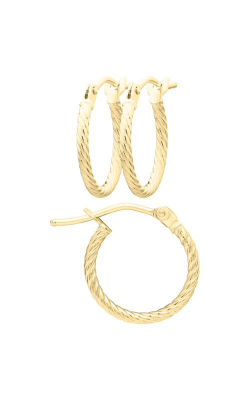 Albert's Kids Yellow Gold Small Twist Hoop Earrings H882