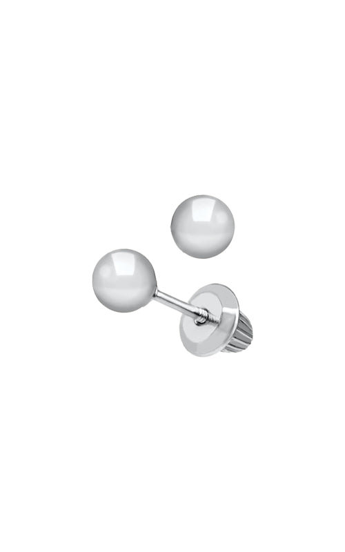 Albert's Kids Sterling Silver 4mm Ball Safety Back Stud Earrings ES221