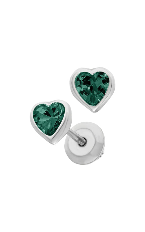 Albert's Kids Sterling Silver 5mm May CZ Safety Back Stud Earrings ES43305