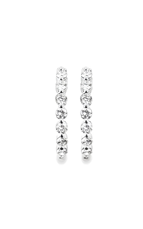 Ashleyl Hoop 14K White Gold Diamond Earring