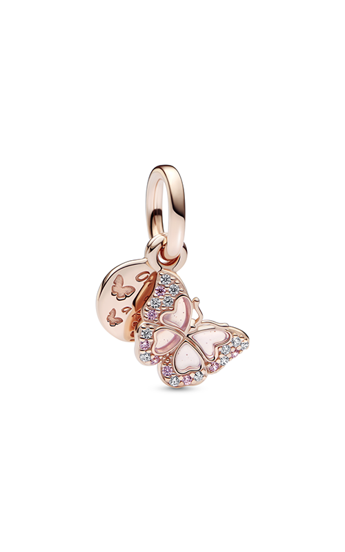 Pandora Pink Butterfly & Quote Double Dangle Charm