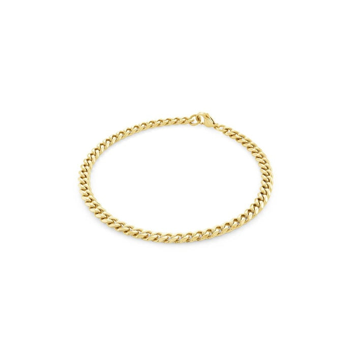Italgem Junior Stainless Steel and Gold IP 7" 4.6mm High Polish Curb Bracelet SYN8-6+1
