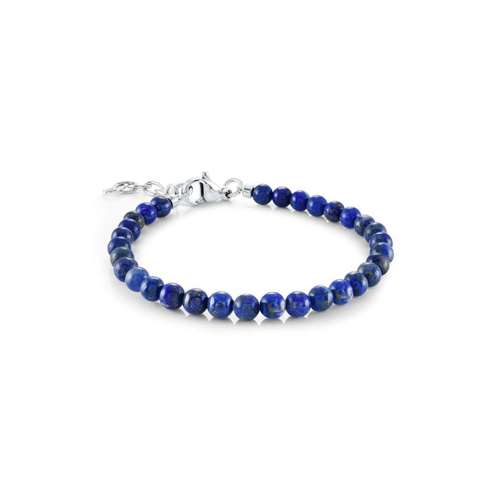 Italgem Junior Stainless Steel Lapis Laxuli 7" 4mm Adjustable Beaded Bracelet BB-427