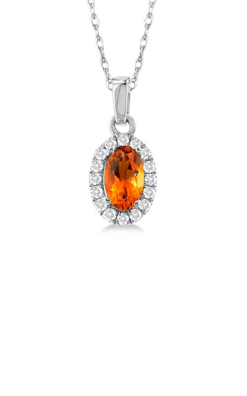 Albert's Halo Citrine, Diamond Necklace