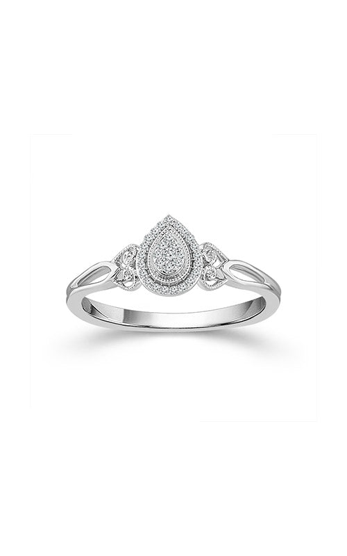 Albert's 10k White Gold .08ctw Pear Promise Ring RP-2871-SC4