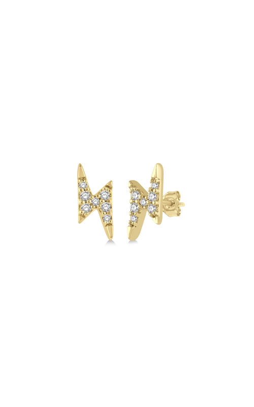 Albert's 10k Yellow Gold .10ctw Diamond Lightning Bolt Studs 640A8TSERYG