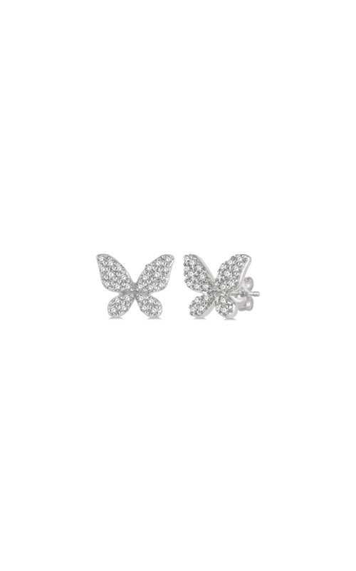 Albert's 10k White Gold .20ctw Diamond Butterfly Petite Earrings 641A7TSERWG