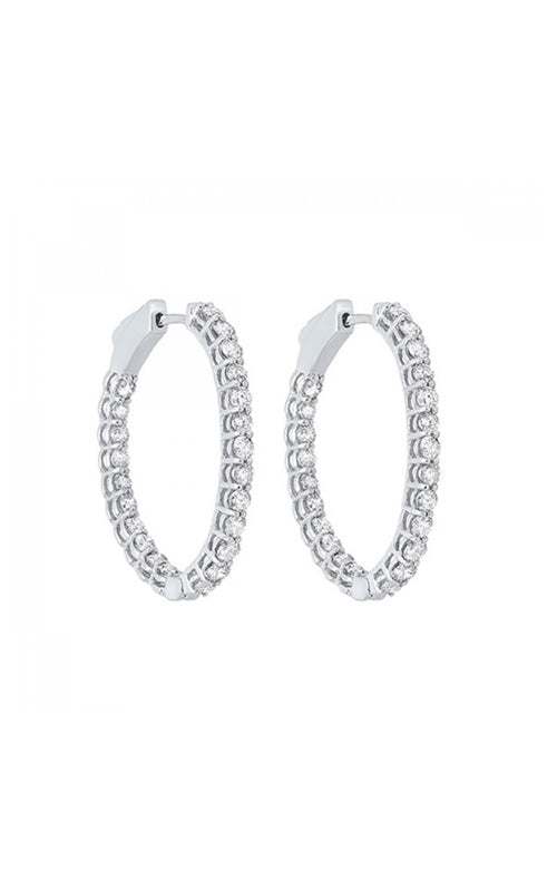 Albert's 14k White Gold 2ctw Diamond In and Out Hoop Earrings ER10313-4WF