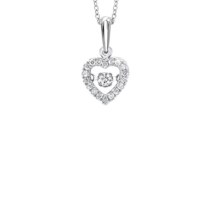 Rhythm of Love 10k White Gold 1/5ctw Diamond Necklace ROL1021