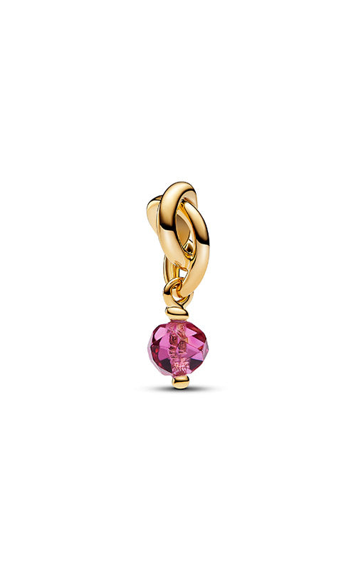 Pandora Faceted Pink October Eternity Circle Dangle Charm 763462C10