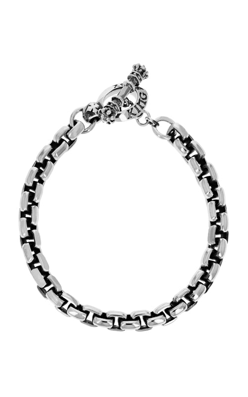 King Baby Sterling Silver 8.75" Box Link Toggle Bracelet K42-6601-8.75