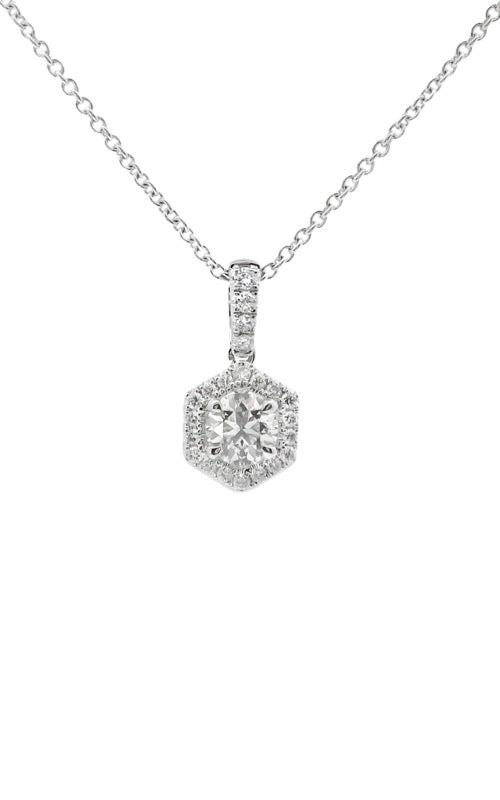 Ashleyl Halo Diamond, Diamond Necklace