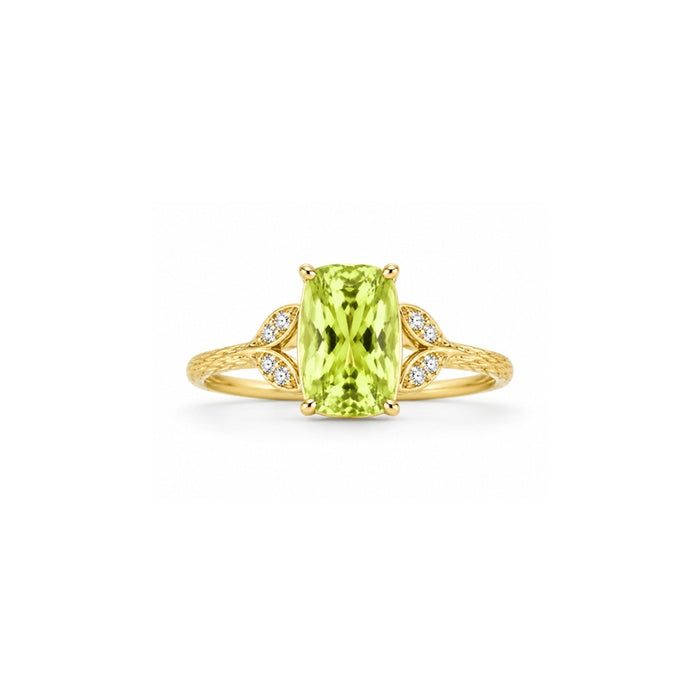 Albert's 14k Yellow Gold 2.30ct Peridot and .07ctw Diamond Ring QA3848R