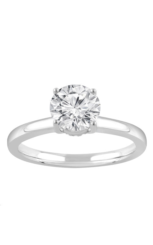 Albert's 14k White Gold Lab Grown Diamond 1.53ct Round Center Diamond Engagement Ring LGTXR08747R150-GW3