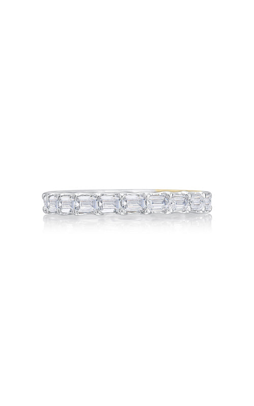 A.JAFFE 18k White Gold 1.05ctw Emerald Diamond Band WRECB1210QH/105