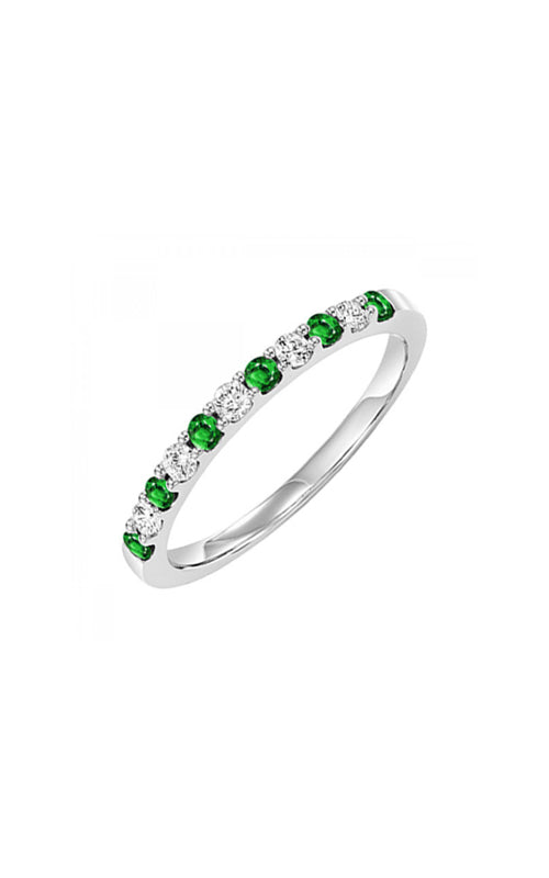 Albert's 10k White Gold 1/5ctw Emerald and 1/5ctw Diamond Ring RG85336-1WCE