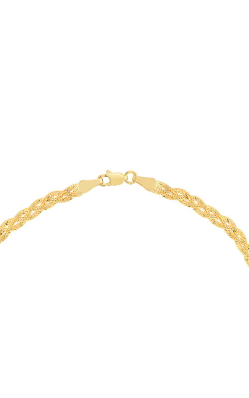 Albert's 14k Yellow Gold Braided Foxtail Chain Anklet