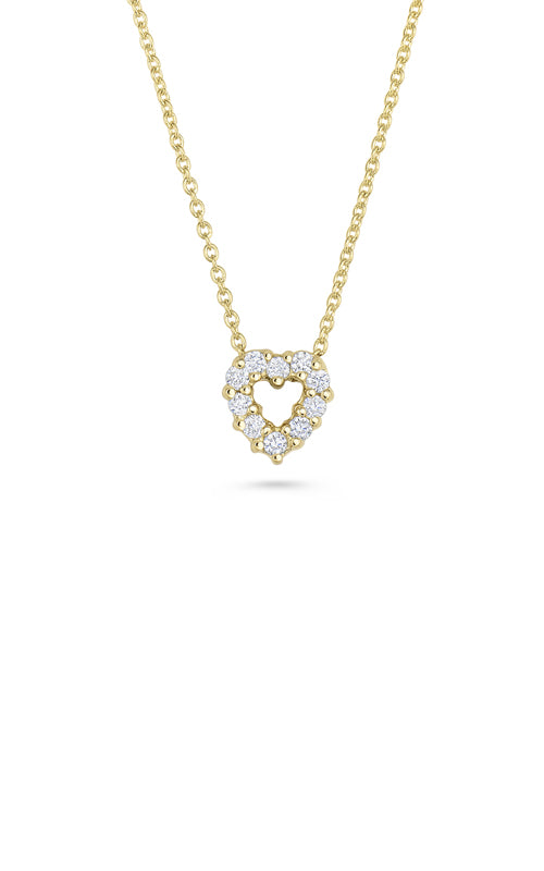 Roberto Coin 18k Yellow Gold 18" Tiny Treasure .11ctw Diamond Heart Necklace 001616AYCHX0