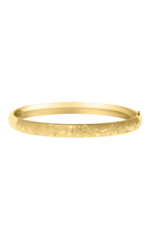 Albert's Kids 14k Yellow Gold 5.25" Floral Hand Engraved Bracelet KO20