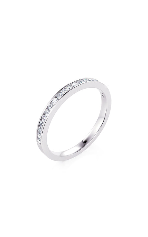 Albert's 14k White Gold .15ctw Round Channel Wedding Band B10020-HW012A